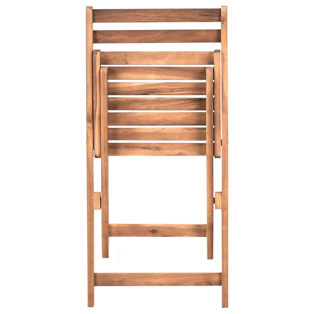 Set da balcone in legno di acacia marrone pieghevole stile retrò tradizionale