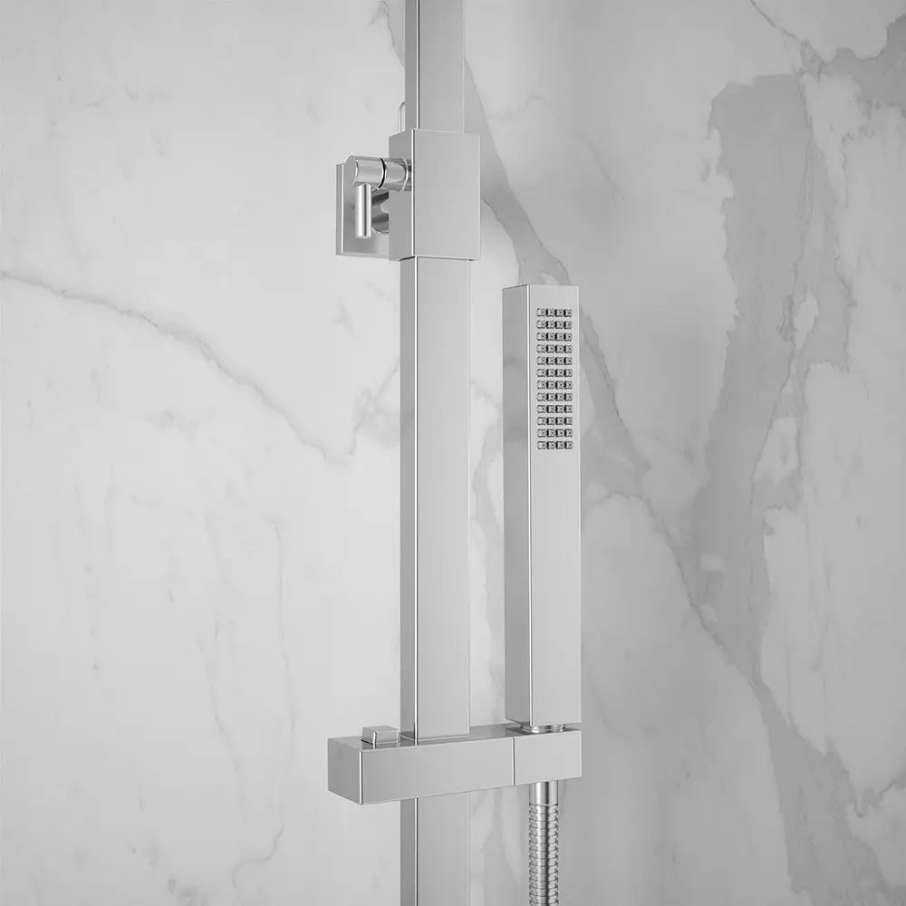 Colonna doccia termostatica soffione slim 20x20 cm finitura cromata | Serio