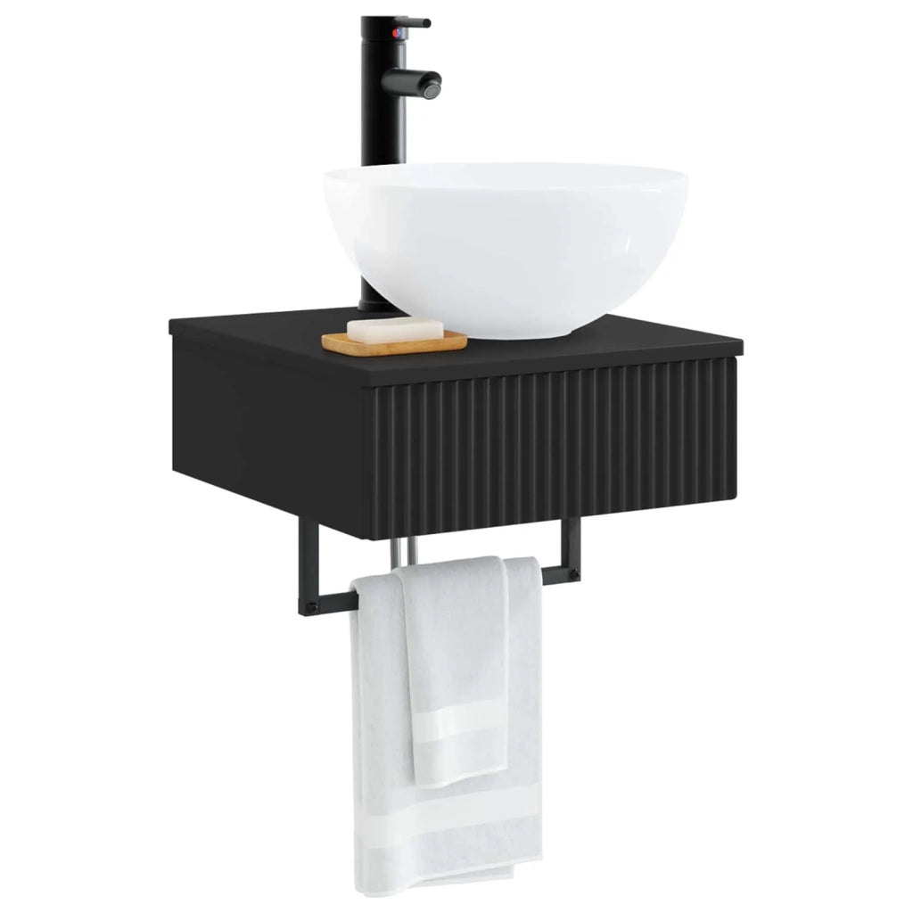 Lavabo da Parete Nero 40 x 41 x 40,5 cm Legno ingegnerizzato 890179