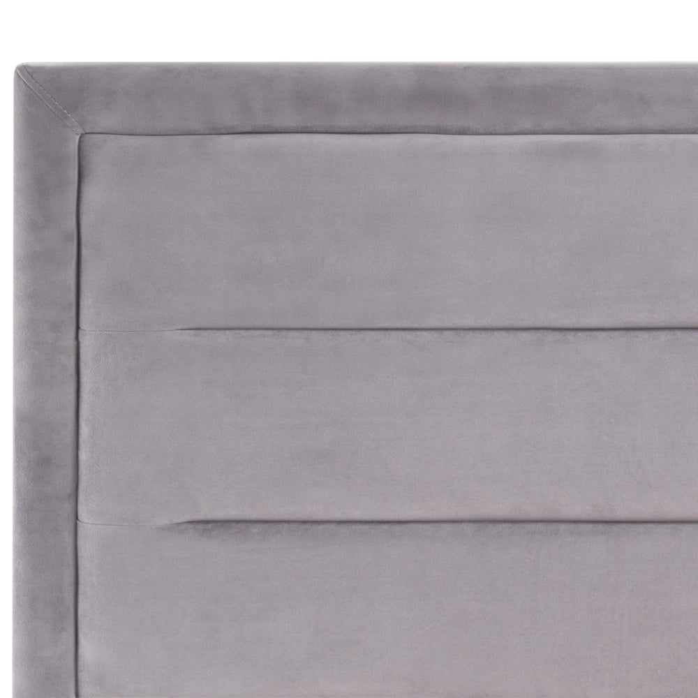 Letto matrimoniale ad acqua in velluto grigio scuro 160 x 200 cm testata imbottita stile moderno
