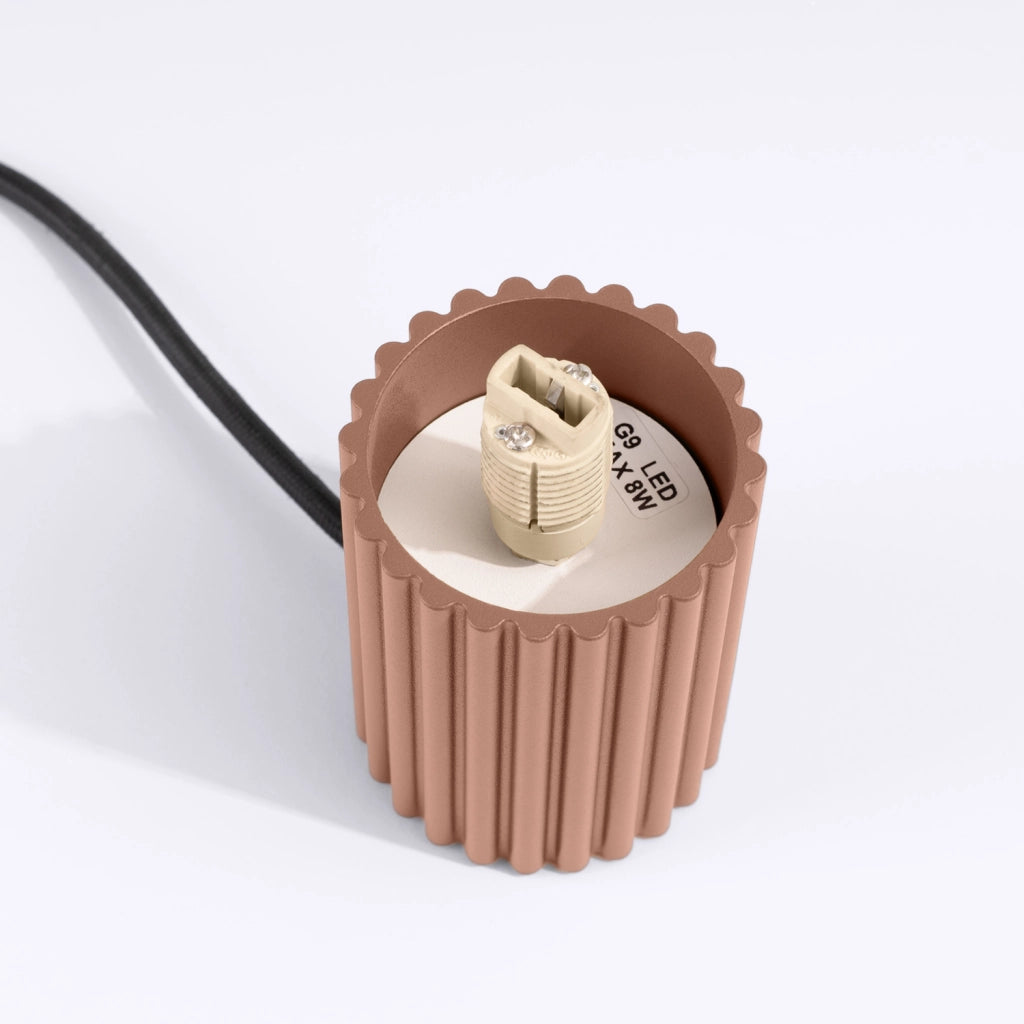Lampada da tavolo SFERA mocca sfera vetro bianco G9