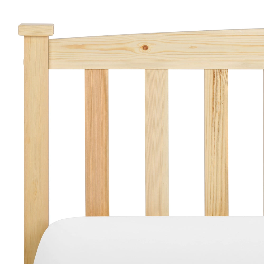 Letto matrimoniale in legno di pino chiaro 140 x 200 cm rete a doghe