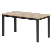 Tavolino da giardino in legno plastico chiaro 96 x 52 Telaio in alluminio nero