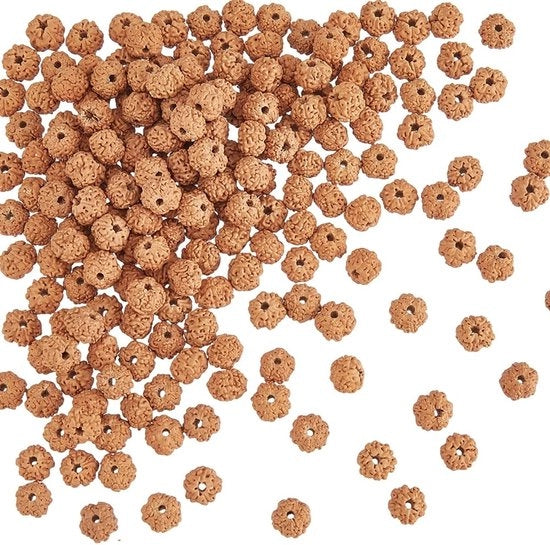 Collana Rudraksha in legno 100 pezzi - Bodhi-kralen - Meditazione - Creazione di gioielli - Diametro foro 1,2 mm - Potere spirituale - Meditazione con kralen