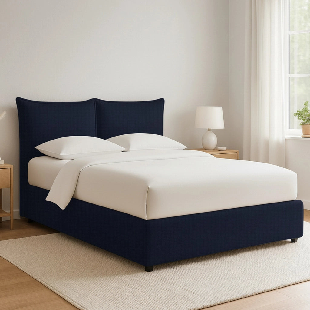 Uckfield, Letto Matrimoniale Sfoderabile Made in Italy, Viola Scuro