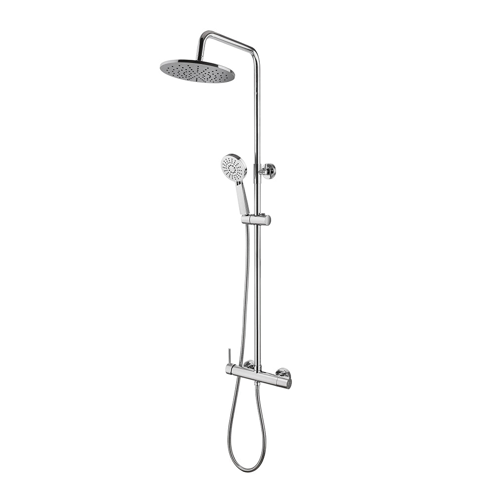 Colonna doccia regolabile H 115 in acciaio inox cromo soffione 22,5 cm