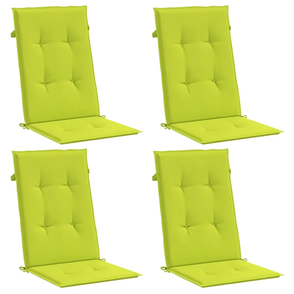 Cuscini per Sedie 4 pz | Cuscini per sedie Verde Brillante 120x50x3 cm in Tessuto