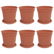 Fioriere | Cassetta per fiori | Vasi per Piante 6 pz Rosso Mattone ? 17 x 14 cm Plastica