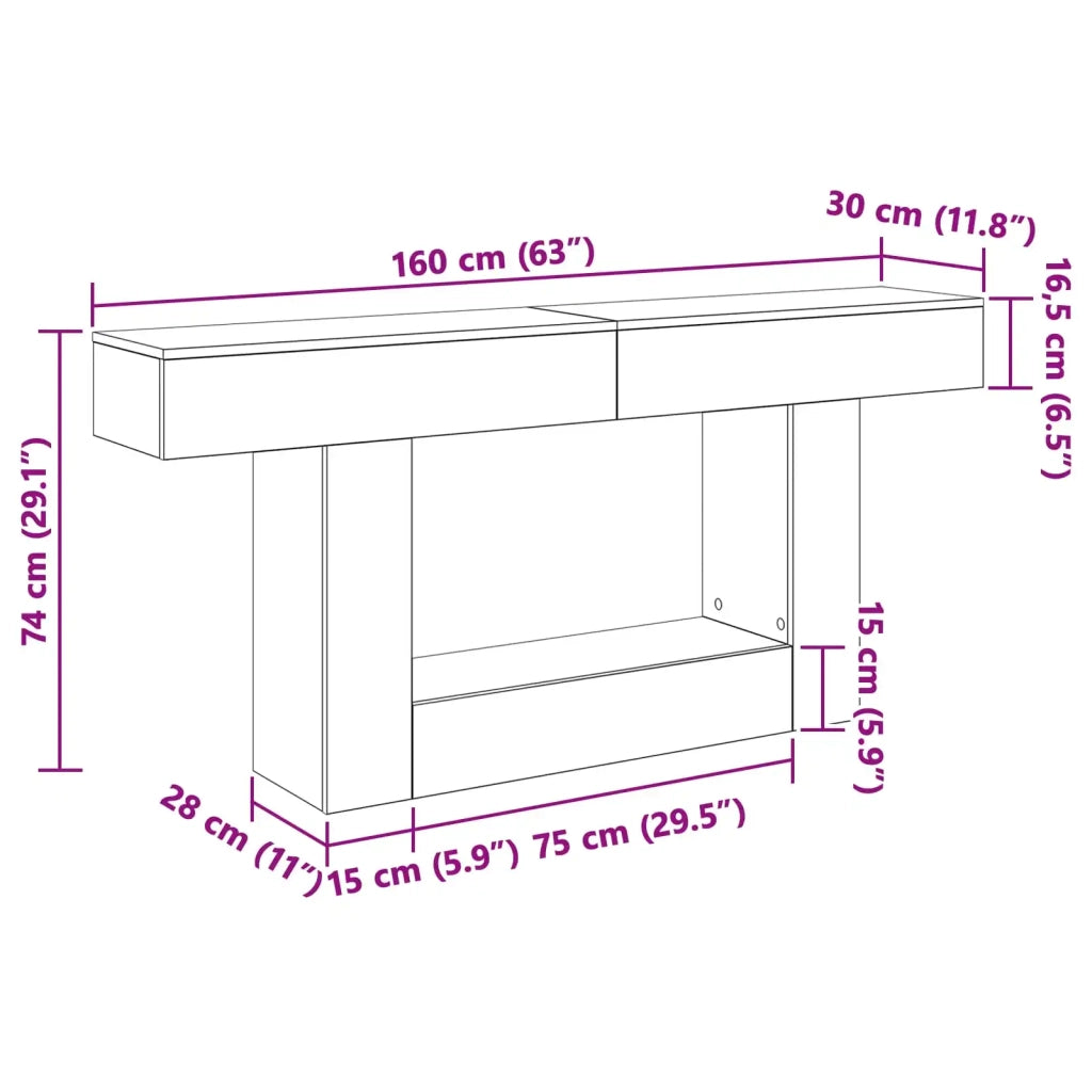 Grigio Cemento 160 x 30 x 74 cm CFW5472082