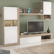 PARETE SOGGIORNO ROOMY BIANCO E ROVERE CHIARO 248 X 42 X H200 CM