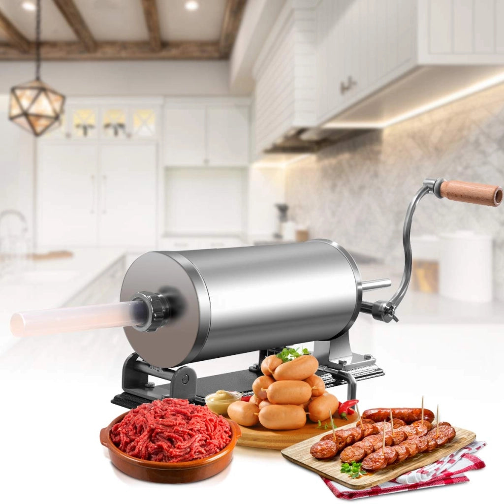 3kg Macchina insaccatrice per salsicce in acciaio inox con 4 tubi di riempimento, Insaccatrice manuale casa