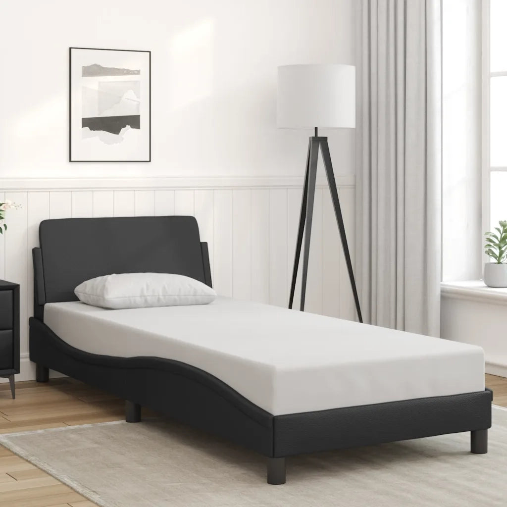 Giroletto con Testiera Nero 90x200 cm in Similpellecod mxl 112894