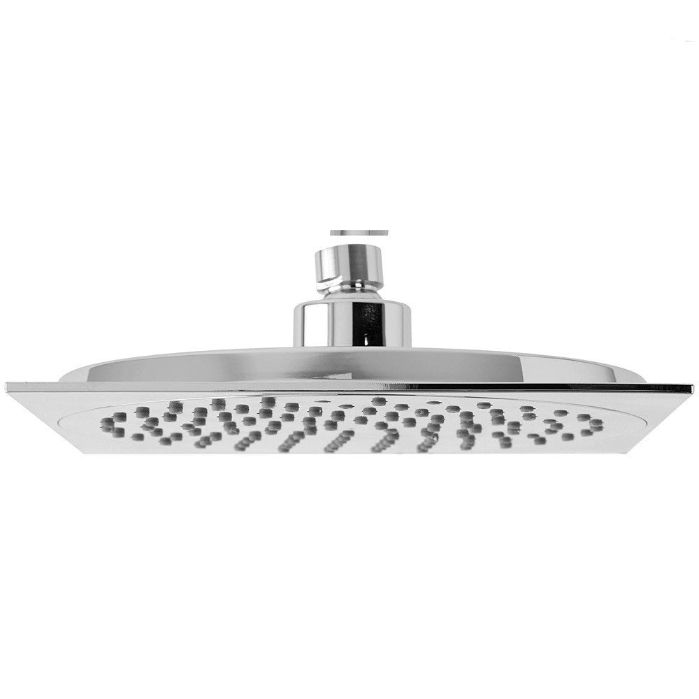 Trade Shop - Soffione Doccia Slim Quadrato 20 X 20 Cm Plus In Abs Cromato Miscelatore -