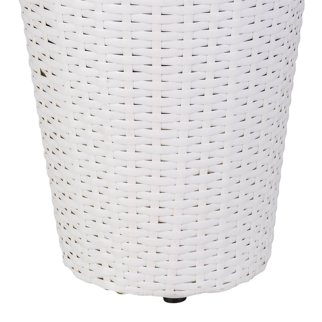 Vaso da fiori in polyrattan bianco d28x40h