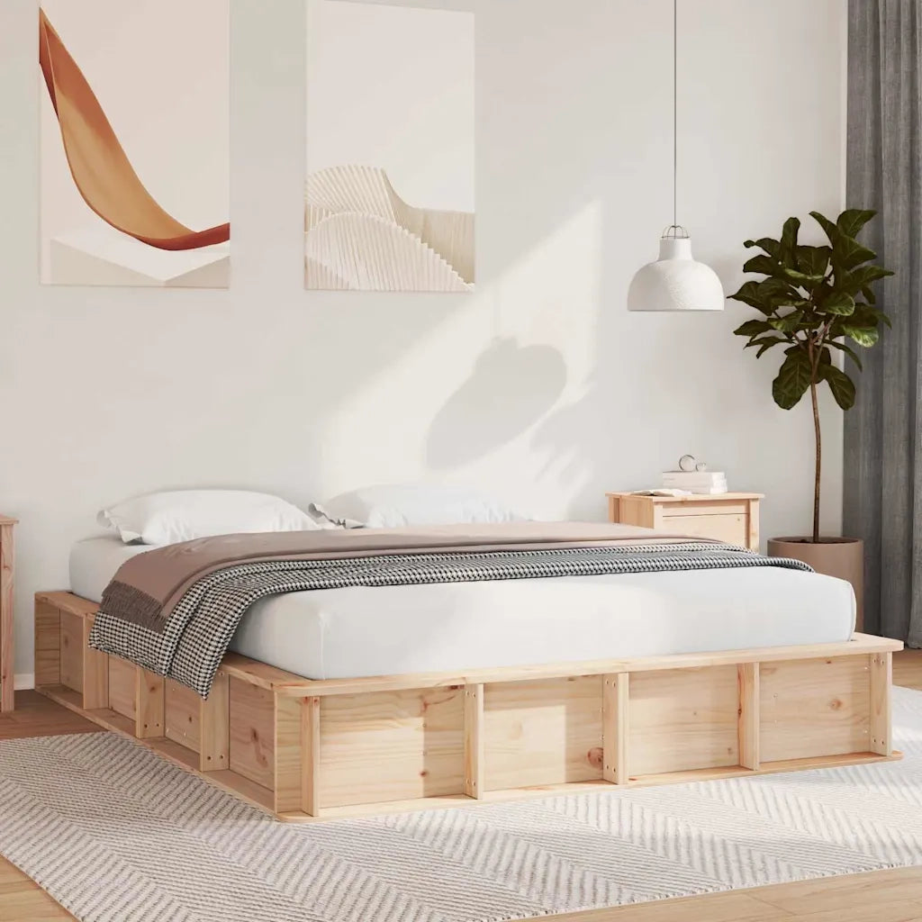 vidaXL Struttura del letto Pino massello 210 x 168 x 30 cm