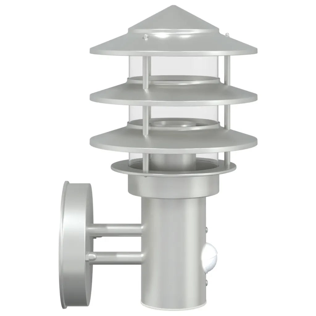 Applique per Esterno con Sensore 2 pz Argento in Acciaio Inox CFW4149432