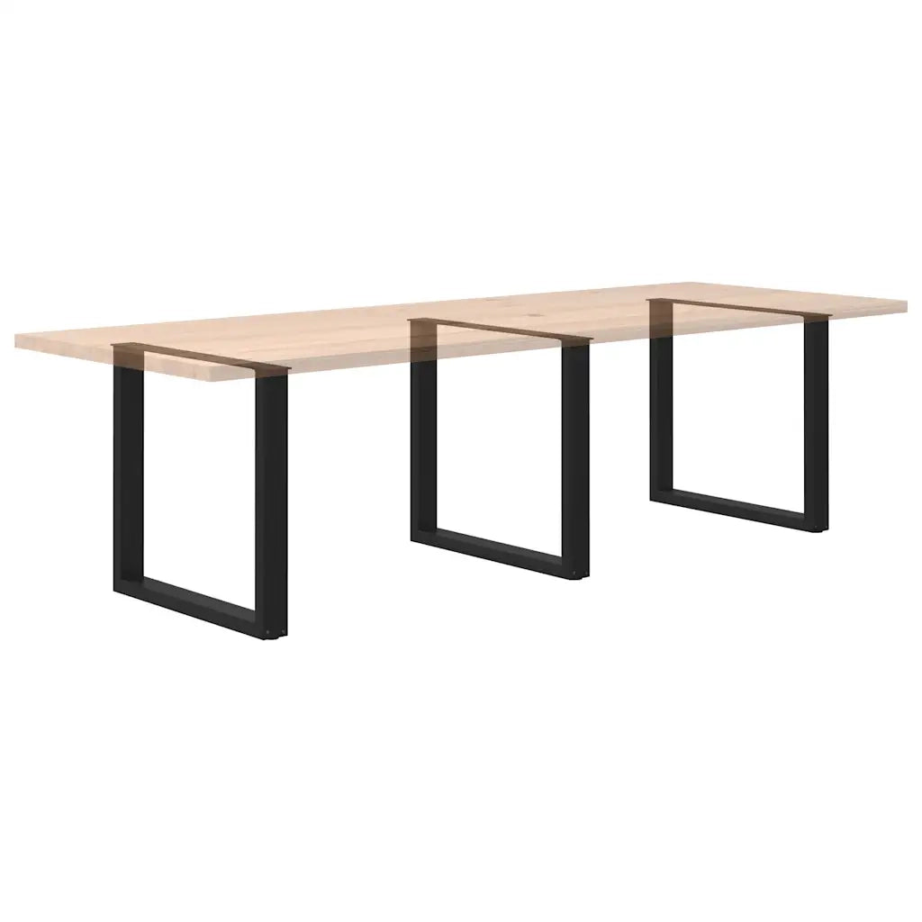 vidaXL Gambe per tavolo da pranzo a forma di U 3 pz nere 80x(72-73) cm in acciaio