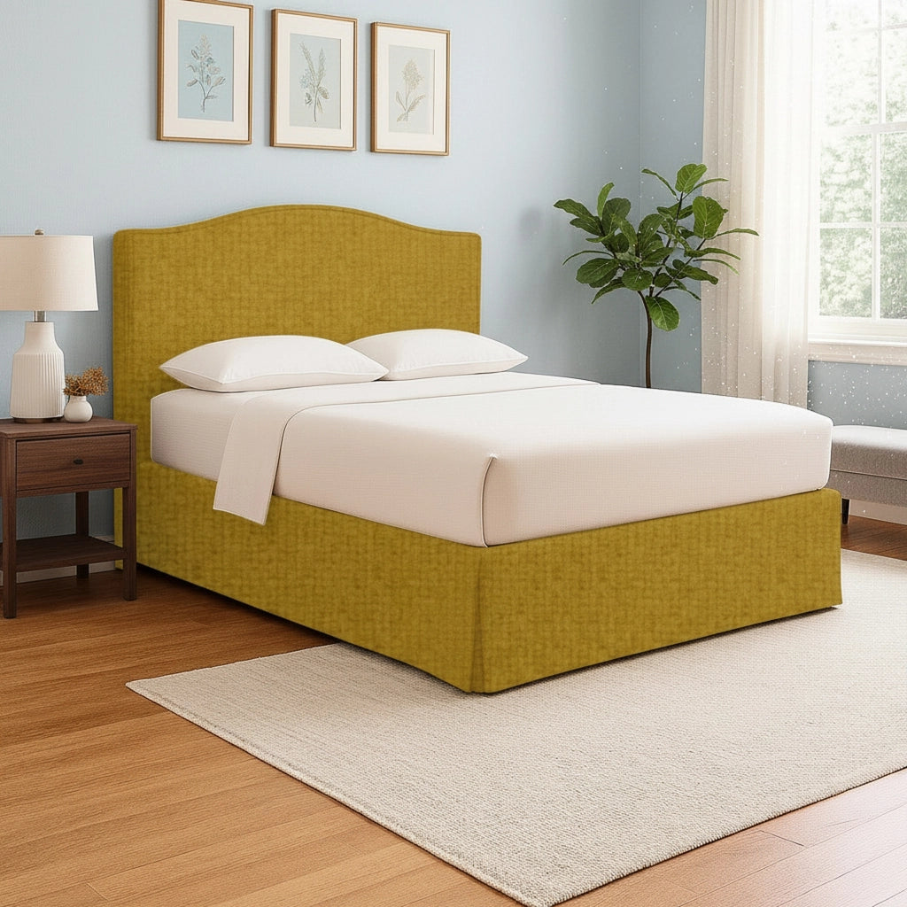 Eccles, Letto Singolo Sfoderabile Made in Italy, Giallo Ocra