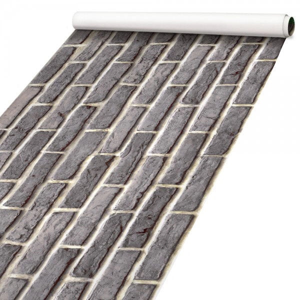 MATTONE GRIGIO - Pellicola stampata adesiva in PVC finitura opaca Misura: 100x200 cm