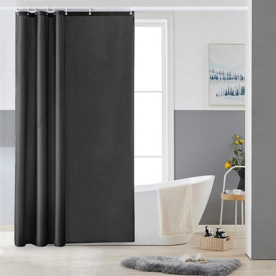 Douchegordijn Bagni in Telaio Donker Grigio Antimuffa in Poliestere Impermeabile Lavabile per Vasca o Bagno 8 Haken 120x180cm