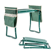 Sgabello Inginocchiatoio da Giardino Pieghevole con Tasche Porta Attrezzi, Ginocchiera Seduta Imbottita Multiuso, Struttura in Metallo Robusta, Supporto per Giardinaggio Ergonomic