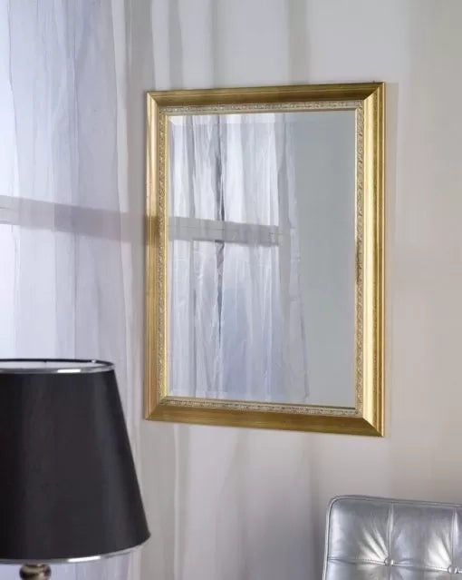 Specchiera in foglia oro rettangolare misure: 62 x  82 x sp. 3