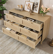 Credenza con 6 cassetti in truciolare effetto legno naturale; 120x75x40 cm