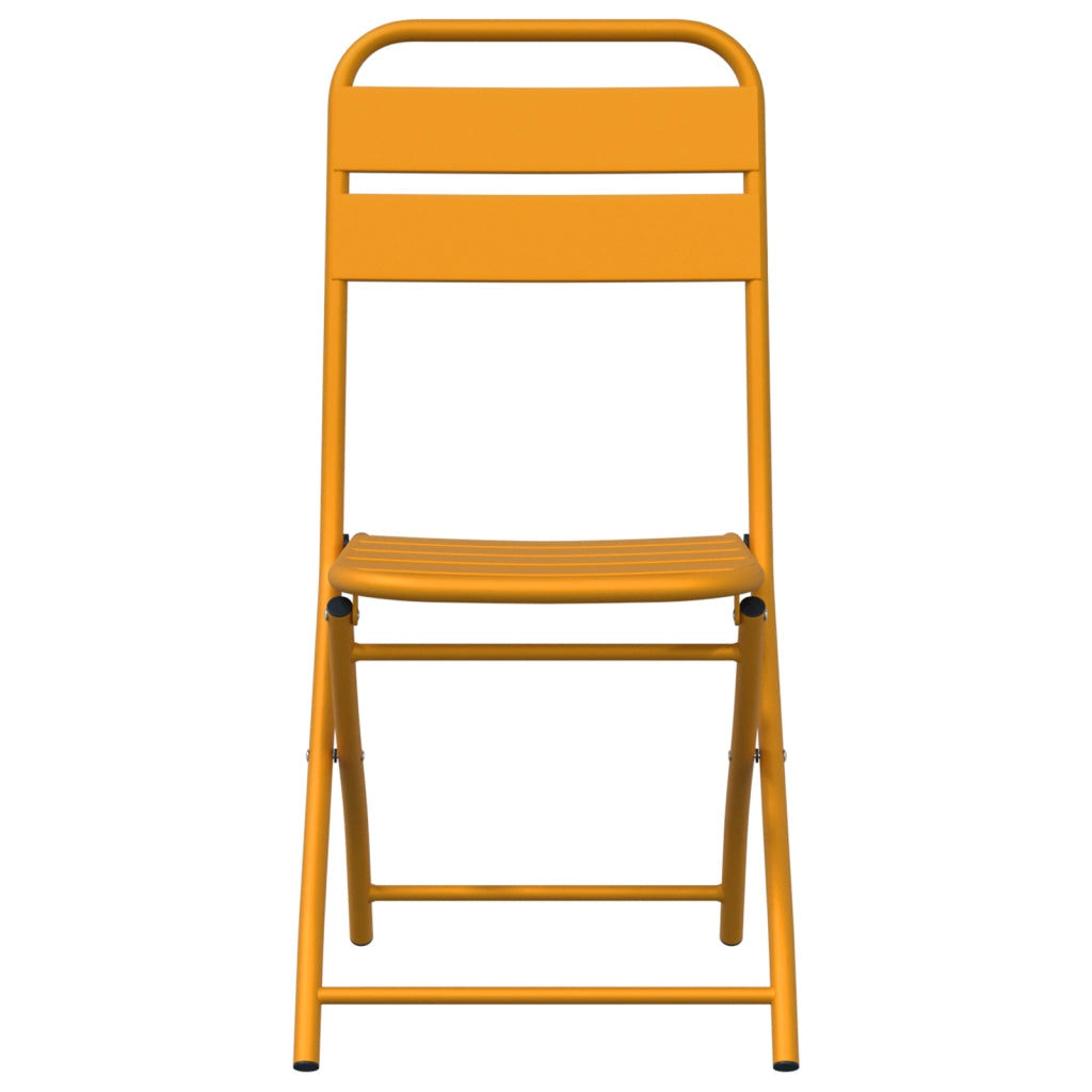 Sedia da Giardino Pieghevole 2 pezzi Giallo Senape 42x52x82 cm Acciaio Verniciato