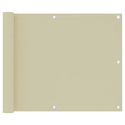 Paravento da Balcone Crema 75x300 cm Tessuto Oxford