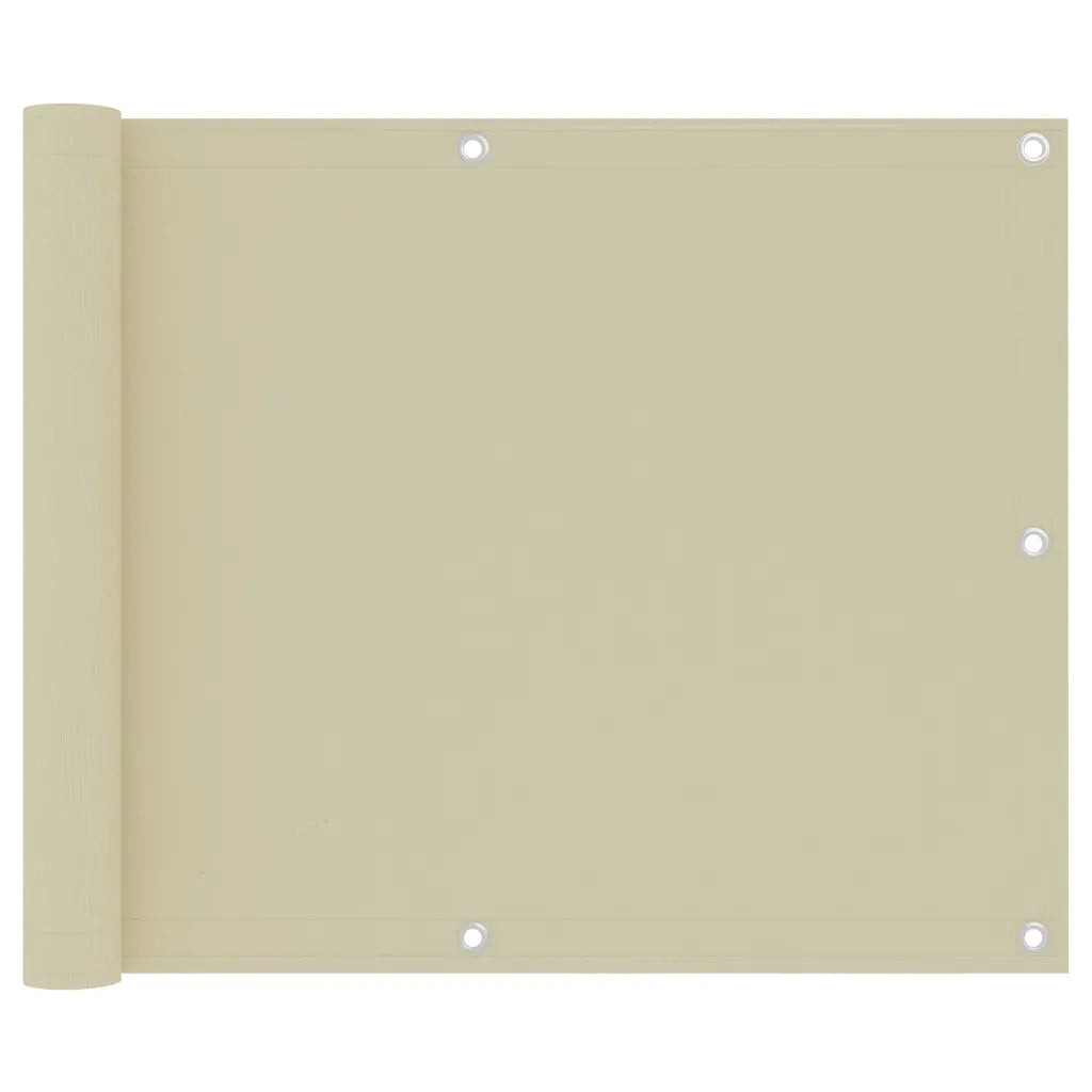 Paravento da Balcone Crema 75x300 cm Tessuto Oxford