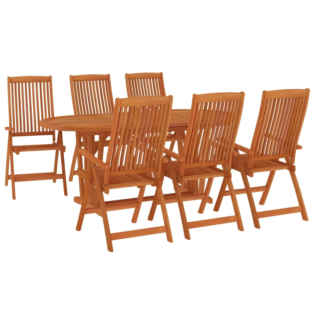 Set da Pranzo per Giardino 7 pz in Legno Massello di Eucalipto 3087342