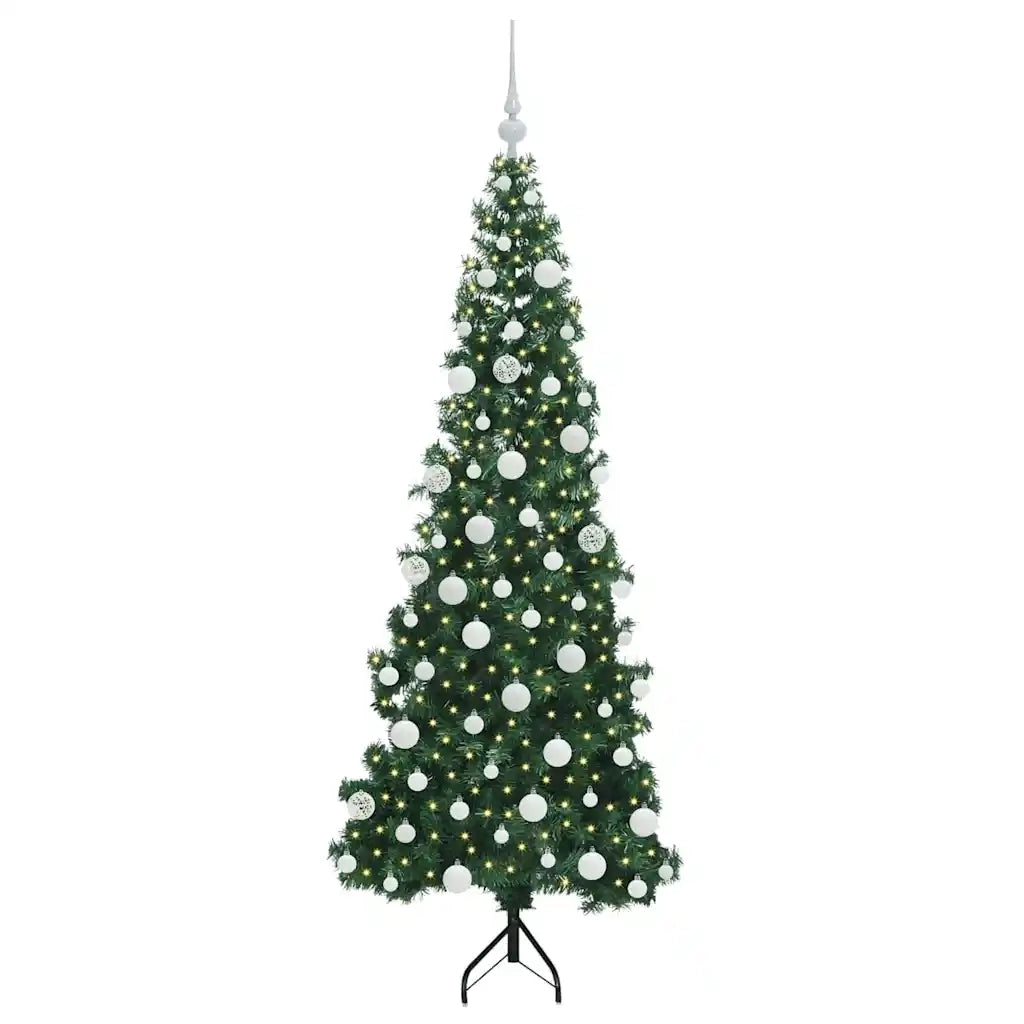 Albero di Natale Artificiale Angolare con 300 LED Verde 180 cm 3397266