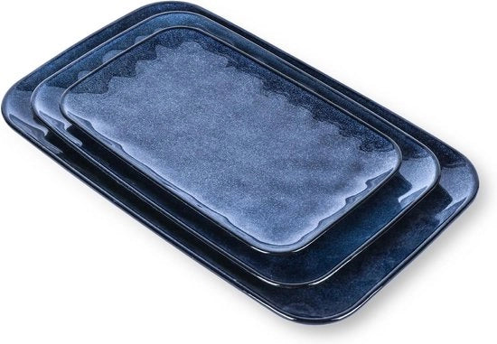 Set di 3 Scodelle Ceramiche Quadrangolari per Servire - 3 Dimensioni per Feste e Cene