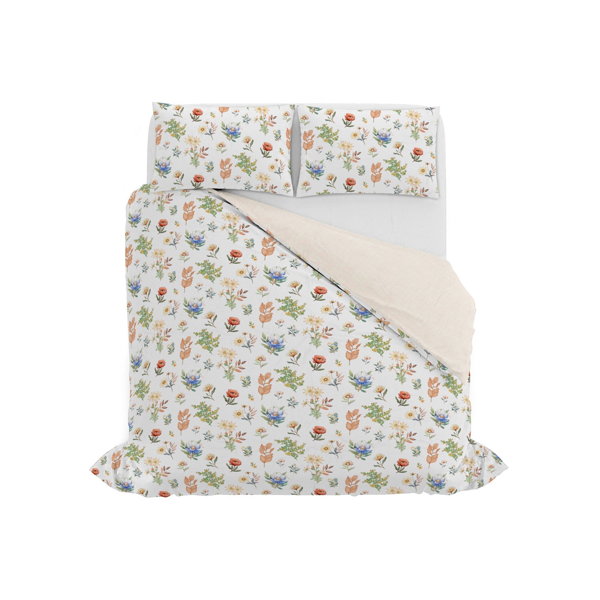 Copripiumino Matrimoniale con Federe Stampato in Puro Cotone Tala