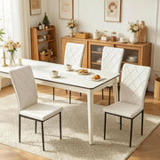 SEDIE Schienale Alto 42 x 94,5 x 59 cm Pelle Sintetica Nere Set da 4 pezzi