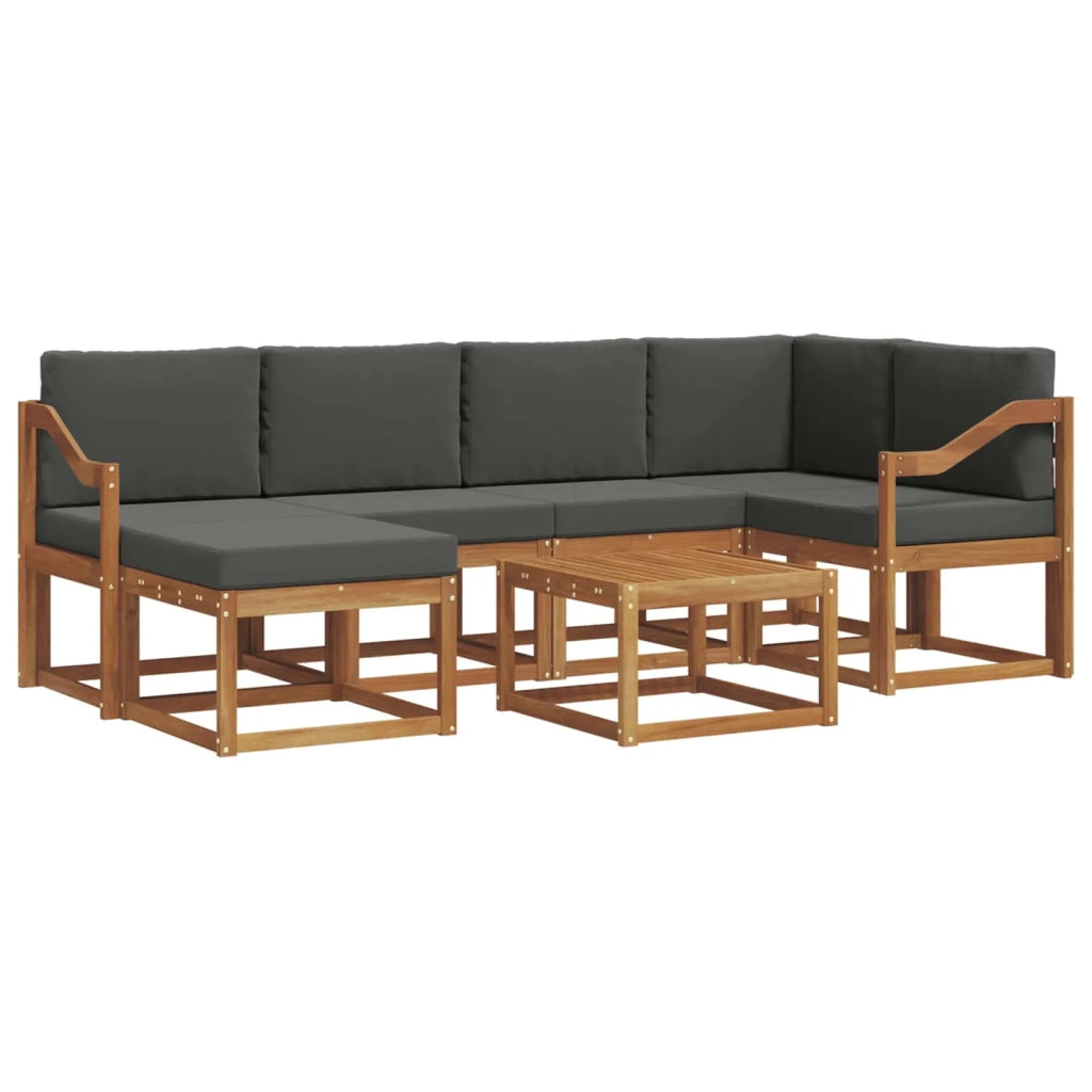 Set di divani da esterno con cuscino 7 pcs Naturale e Antracite