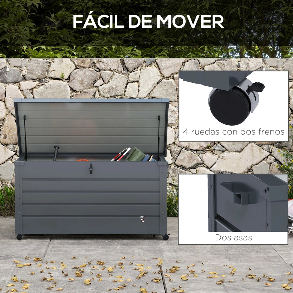Cassa per Giardino in Acciaio Galvanizzato ¨C zephmum ¨C Grigio Scuro 120x62x66 cm