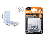 Trade Shop - Set 4pz Lastrine Lastrina Ad Angolo Angolare 40x40x30x2 Mm Con Viti Mobili 57120 -