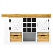 Tavolo da pranzo allungabile con credenza; piano girevole a 360°; cassetto e portabottiglie; per cucina e soggiorno; bianco; 120 × 40 × 72 cm