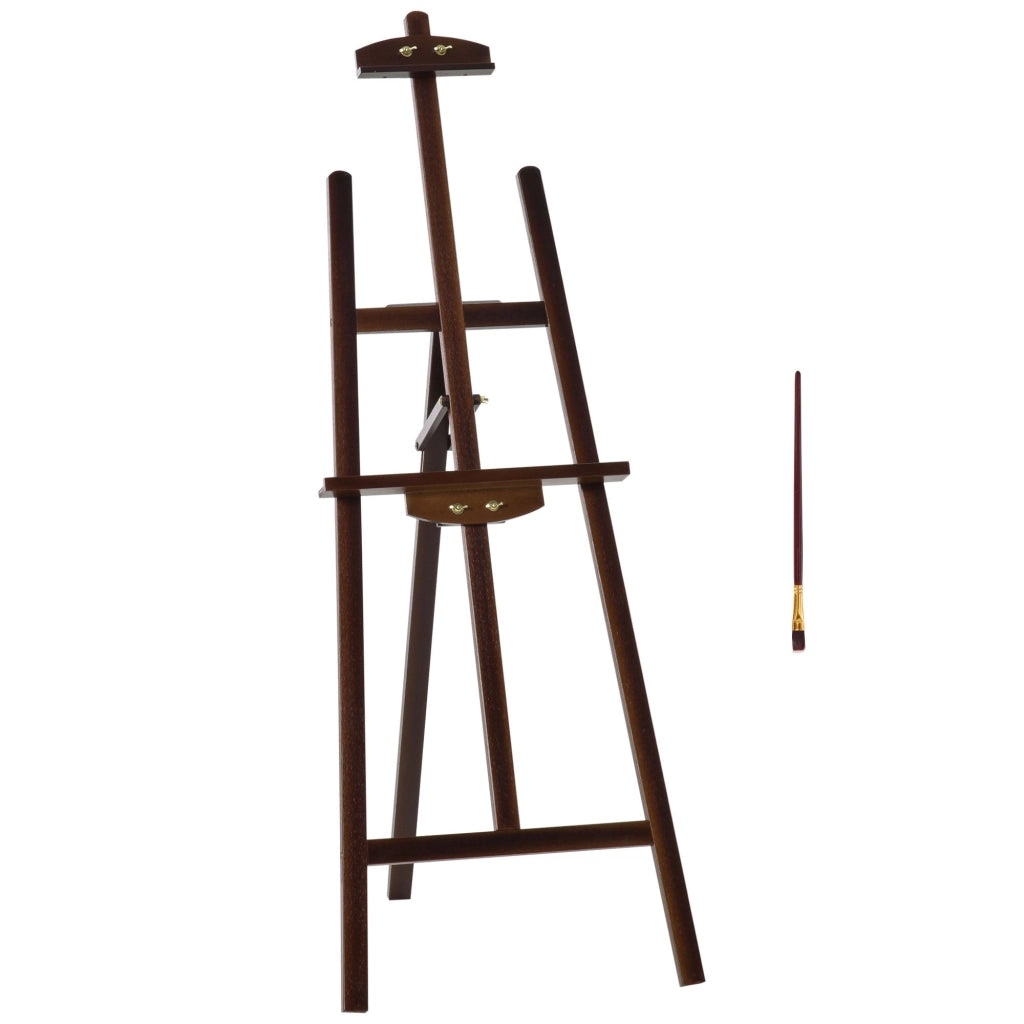 Cavalletto Treppiede da Pittura 51,5x71,5x134,5 cm in Legno di Pino Marrone