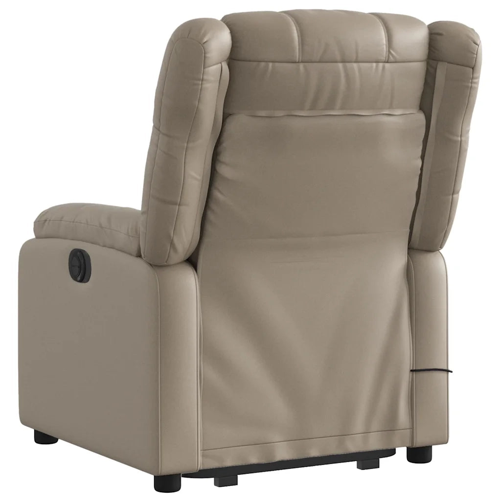 Poltrona Alzapersone Massaggi Reclinabile Cappuccino Similpelle 3205163
