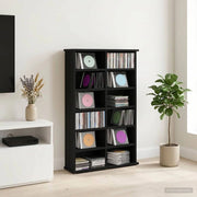 Mobile per CD Rovere Nero 60 x 17 x 92 cm Legno ingegnerizzato 8012732