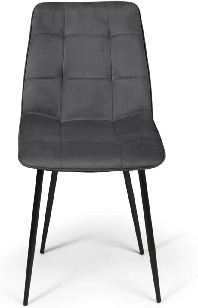 Set di 4 sedie da pranzo MILA in velluto grigio scuro