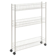 Carrello Stretto con Ripiani Scaffale con Ruote Cucina Bagno Metaltex Formato: 3 Ripiani