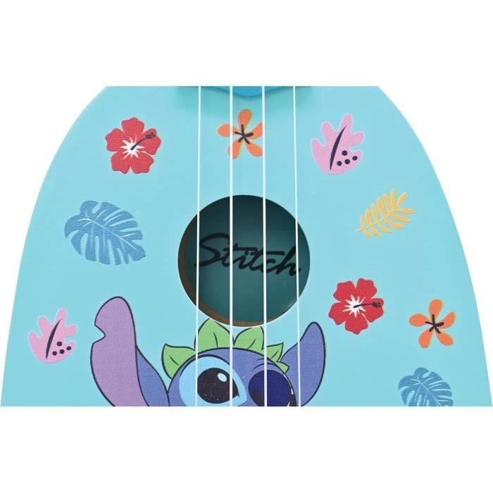 Lexibook - Stitch Ukulele - Circa 53 cm - Legno - 6 corde in nylon - Guida fornita
