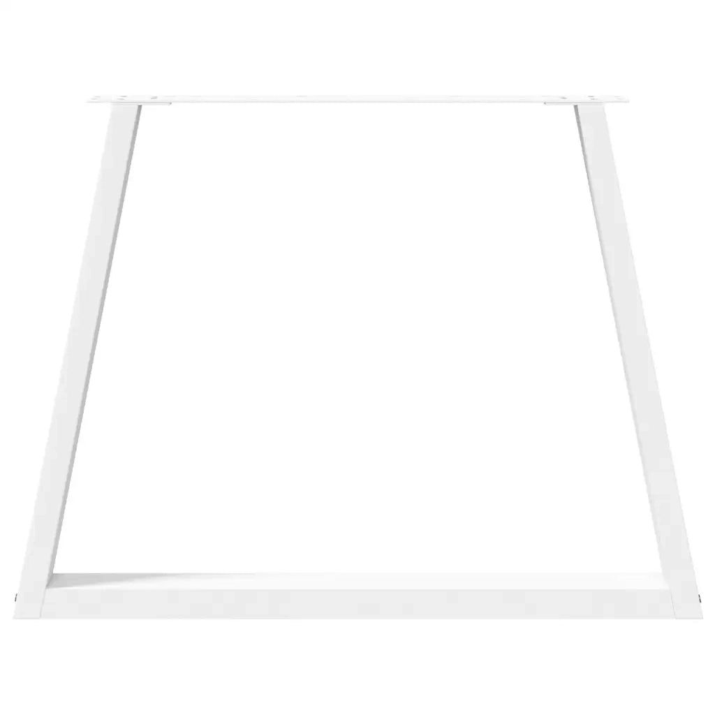 Gambe per tavolo da pranzo a forma di V 2 pz bianche 100x(72-73,3) cm in acciaio