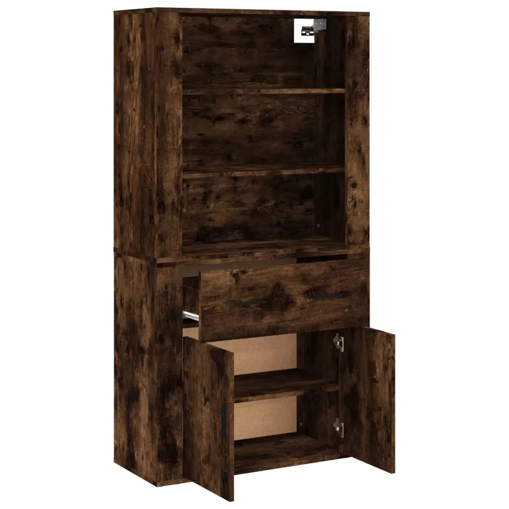 Credenza | Madia | Buffet da pranzo | Armadio da pranzo Rovere Fumo in Legno Multistrato