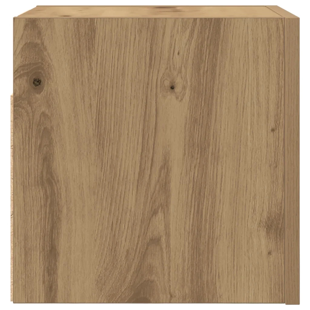 Set di 2 eleganti mobili porta TV a parete design classico con vani contenitori 30,5 x 30 x 30 cm finitura in rovere ingegnerizzato realizzati artigianalmente 02_0050883