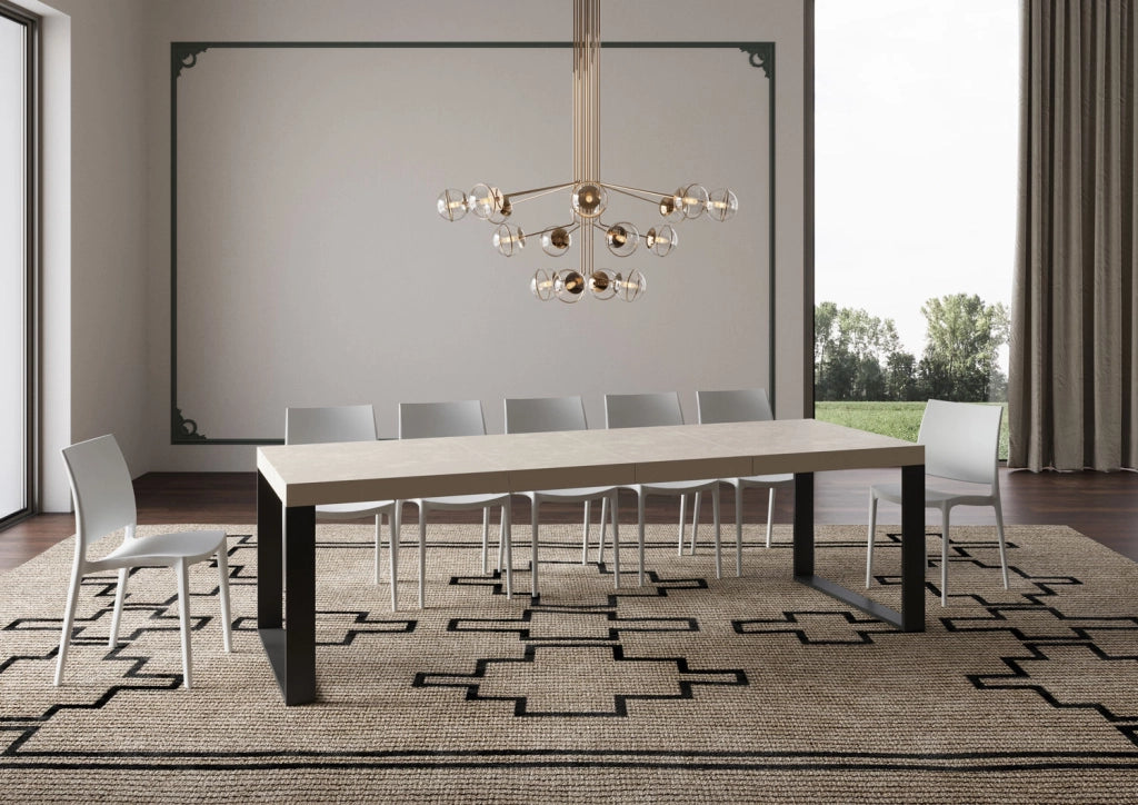 Tavolo allungabile 90x200/460 cm Tekno Premium Cashmere gambe antracite