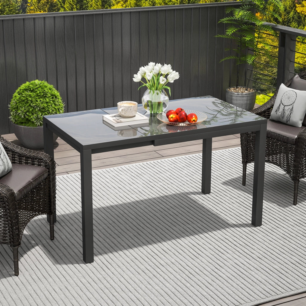 Tavolo da pranzo esterno allungabile rettangolare ¨C zephmum ¨C 85-125 cm per 4-6 persone